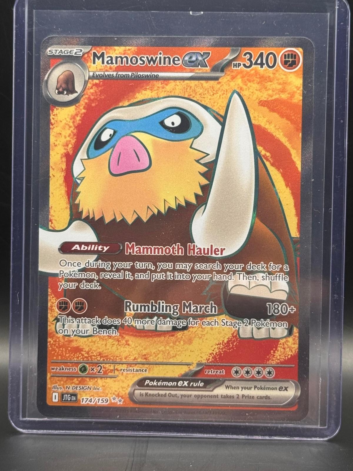 Mamoswine ex 174/159 Ultra Rare Journey Together Pokemon Holo Near Mint