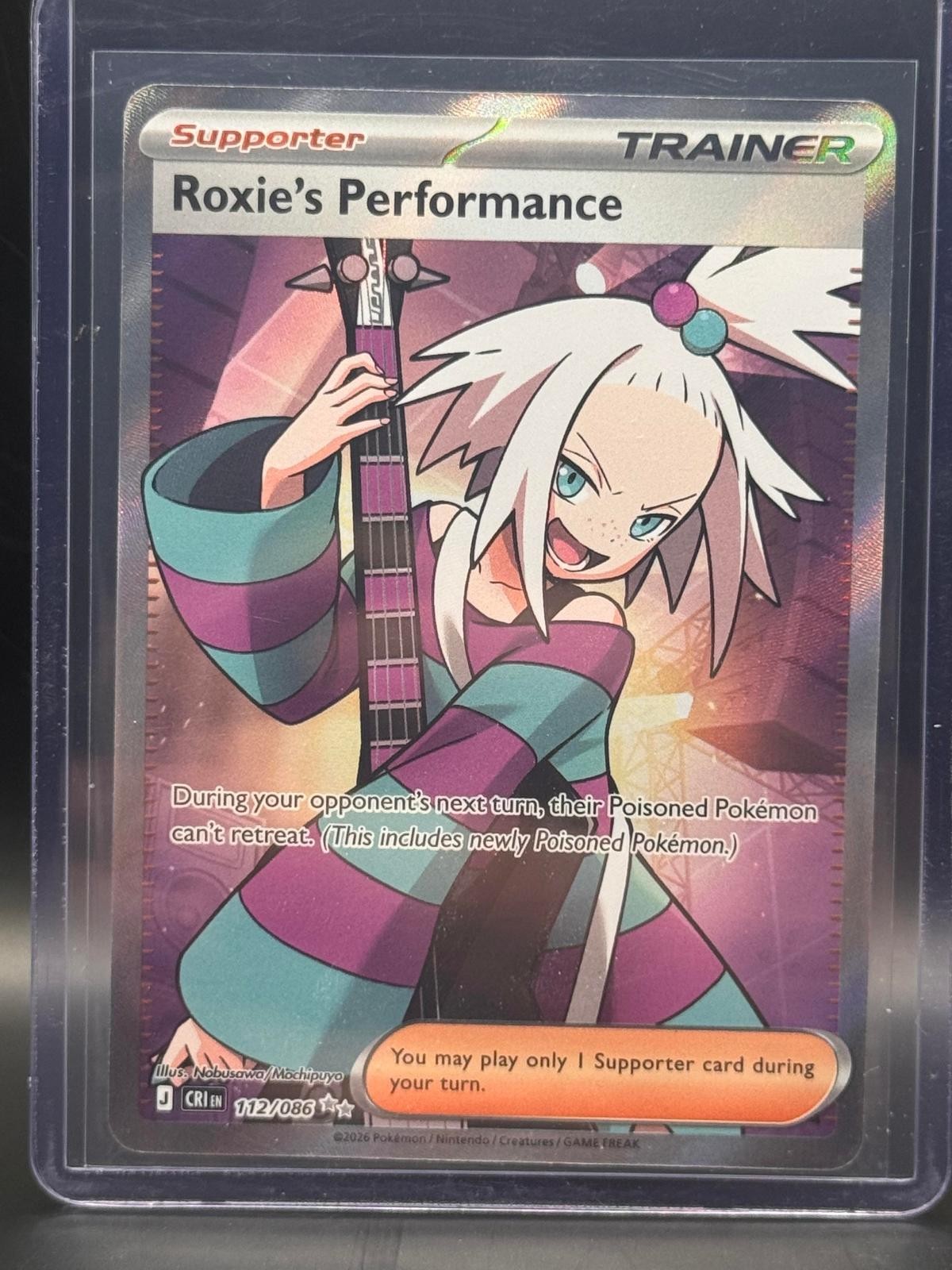 Roxie's Performance 112/086 Ultra Rare Chaos Rising Pokemon Holo Near Mint